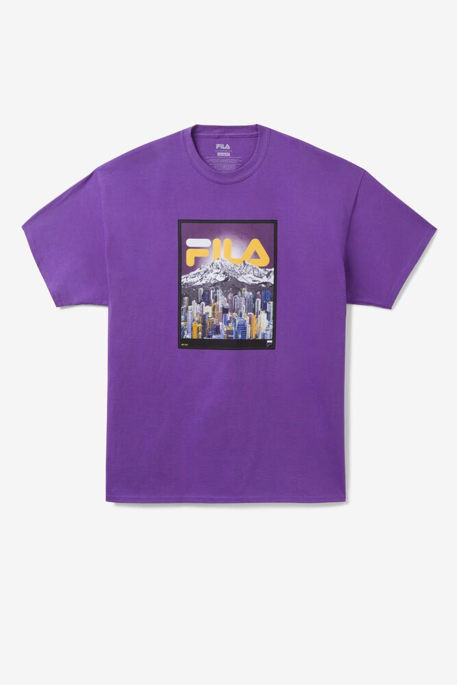 Fila Purple Mountain T-Shirt Purple - Mens - 37259OYCM